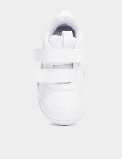 Tennis basses à scratchs Puma Multiflex blanc bébé fille