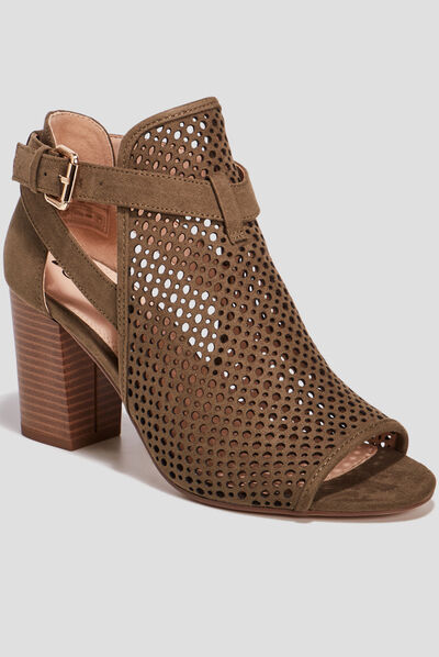 Sandales à talons vert kaki femme