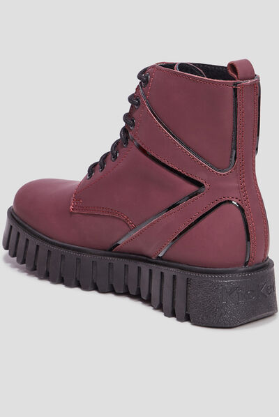 Bottines en cuir Kickers Kickfab bordeaux femme