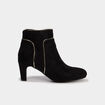 Bottines effet su&eacute;dine &agrave; talons noir femme