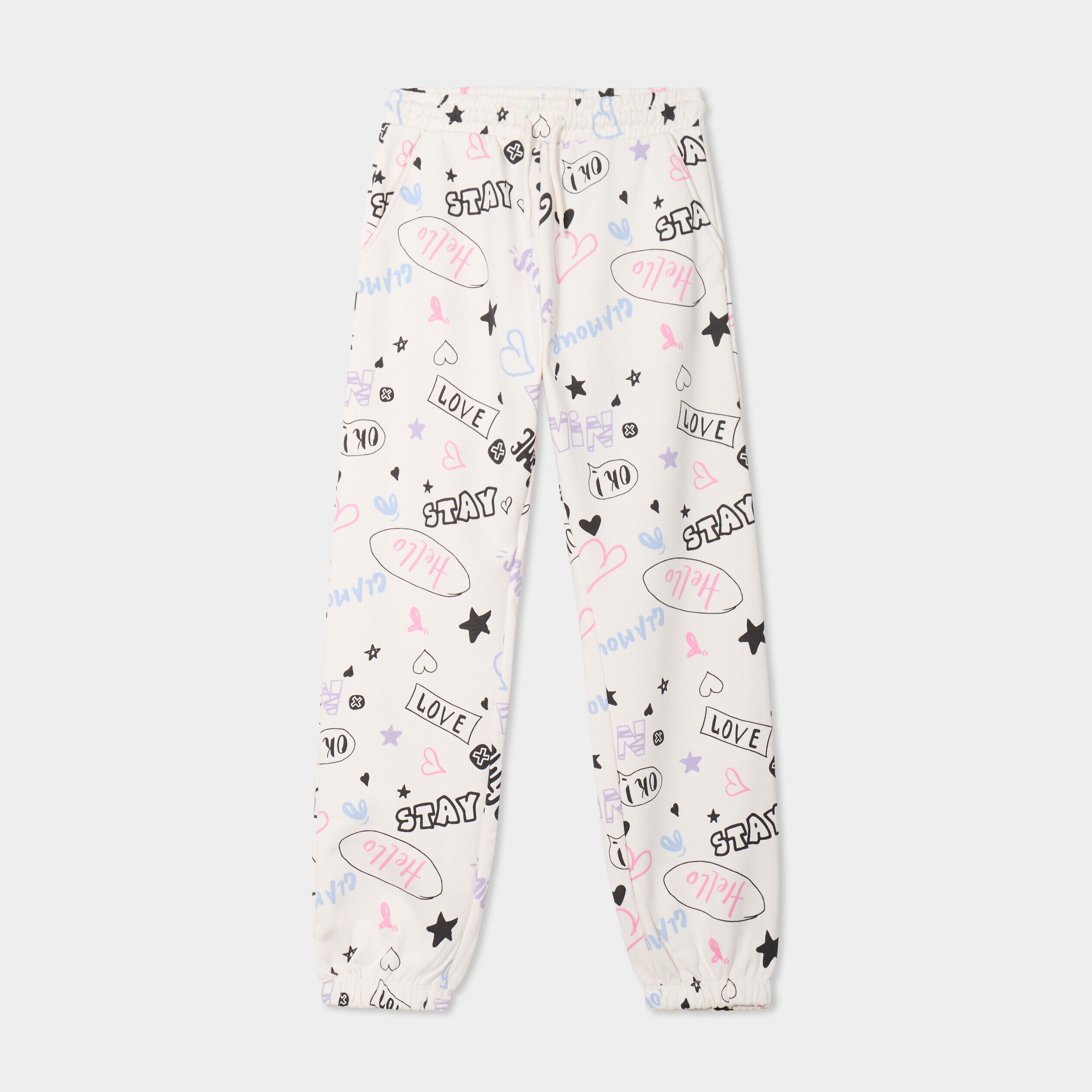 Pantalon de jogging molleton beige fille LH