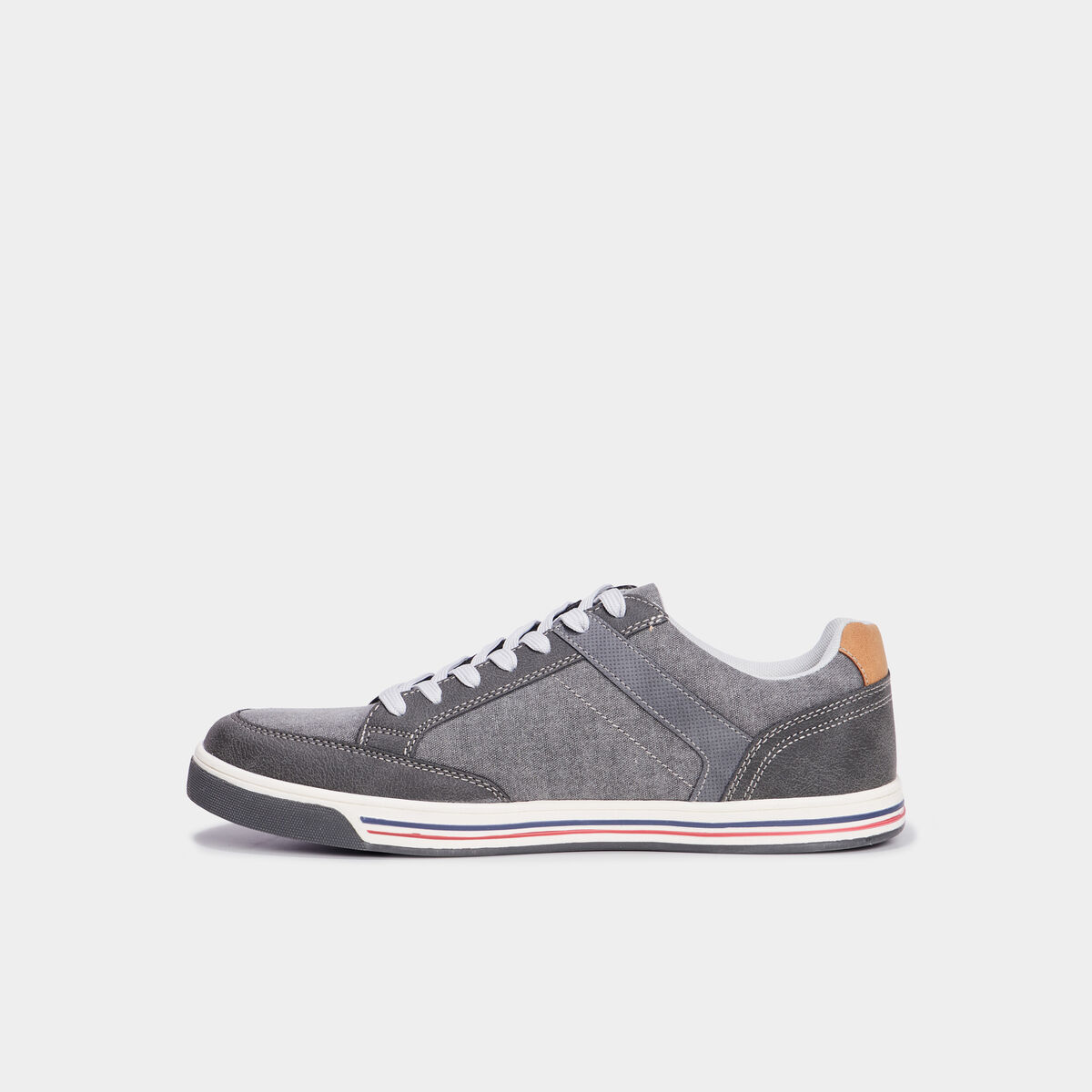 Tennis toile à lacets gris homme