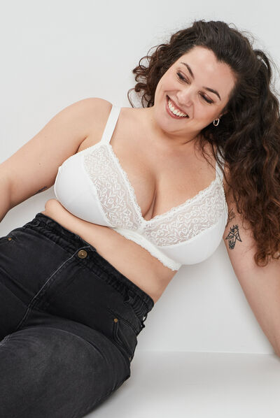 Soutien-gorge triangle blanc femme grande taille