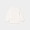 Pull No&euml;l sequins et pompons blanc b&eacute;b&eacute; fille