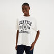 T-shirt oversize manches courtes coton blanc femme