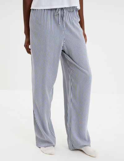 Pantalon de pyjama fluide blanc femme