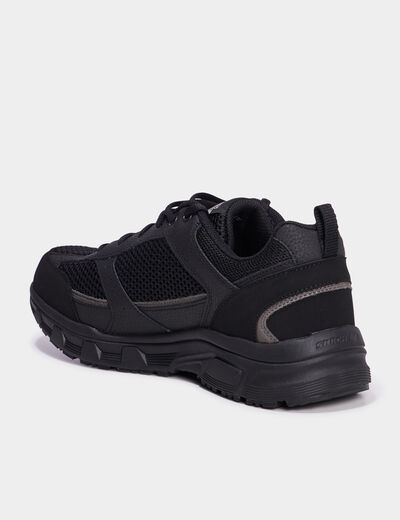 Baskets running m&eacute;moire forme Skechers noir homme