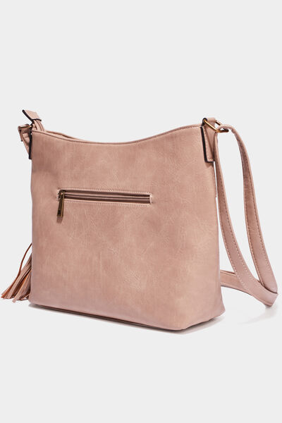 Sac en bandouli&egrave;re sable femme