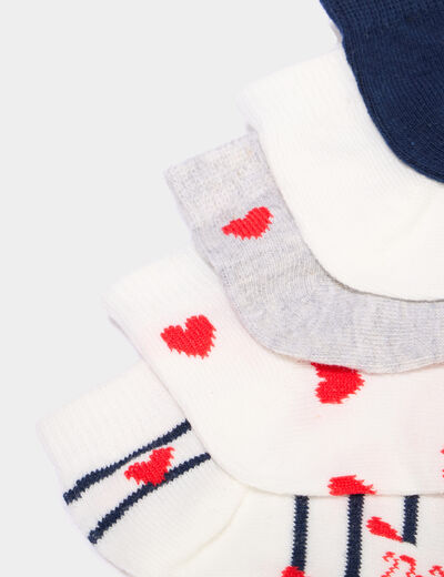 Lot 5 paires chaussettes invisibles multicolore fille