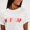 T-shirt logo NAF NAF manches courtes blanc femme
