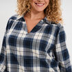 Blouse droite manches longues bleu marine femme grande taille