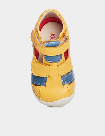 Sandales Kickers Wasabou jaune bébé garçon