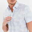 Chemise droite manches courtes coton blanc homme