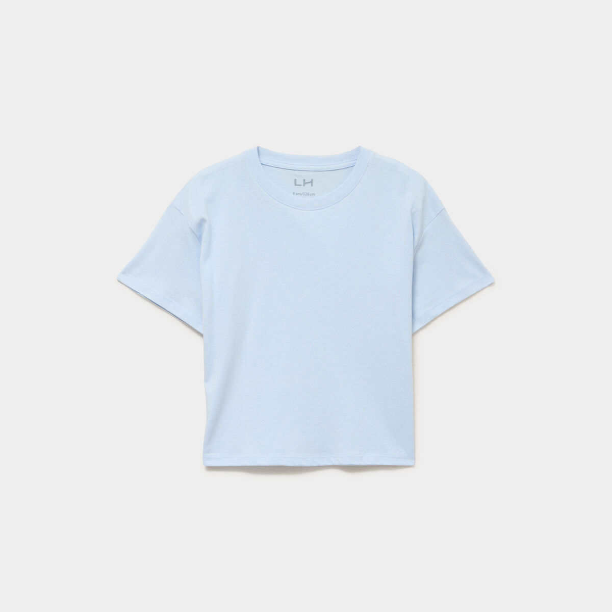T-shirt manches courtes coton bleu ciel fille