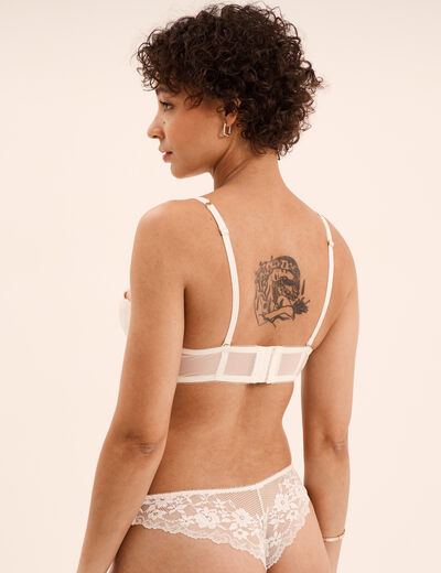 Soutien-gorge bandeau avec coques blanc femme
