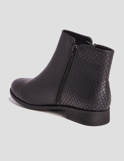 Bottines plates noir femme
