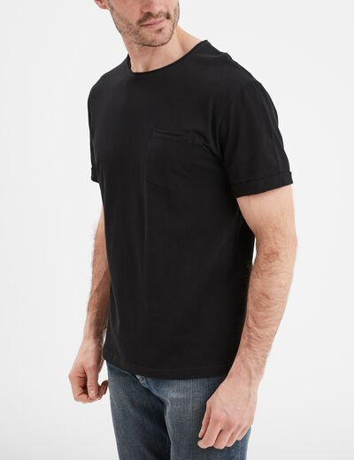 T-shirt col rond manches courtes Liberto noir homme