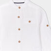 Chemise manches longues col mao coton blanc b&eacute;b&eacute; gar&ccedil;on