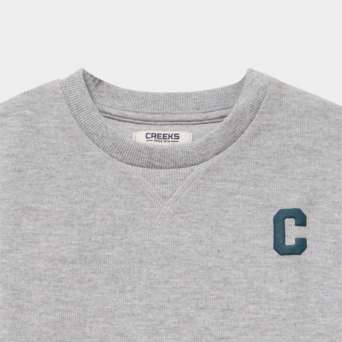 Sweat col rond manches longues gris clair gar&ccedil;on