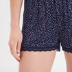 Bas de pyjama short détails dentelle bleu marine femme