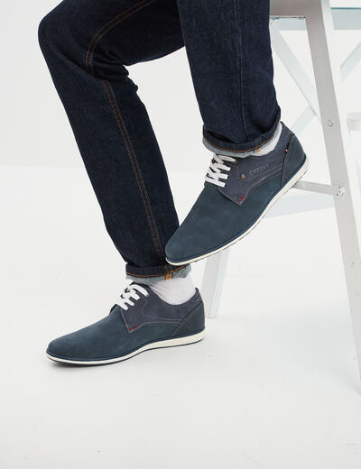 Derbies à lacets bleu marine homme