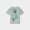 T-shirt manches courtes coton Minecraft vert kaki gar&ccedil;on
