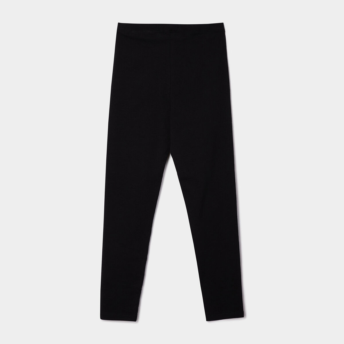 Legging long coton taille &eacute;lastiqu&eacute;e noir fille