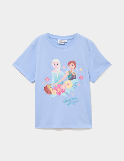 T-shirt coton Reine des neiges bleu ciel fille