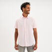 Chemise droite manches courtes rose clair homme