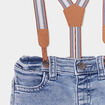 Jean stretch taille élastiquée bretelles denim double stone bébé garçon