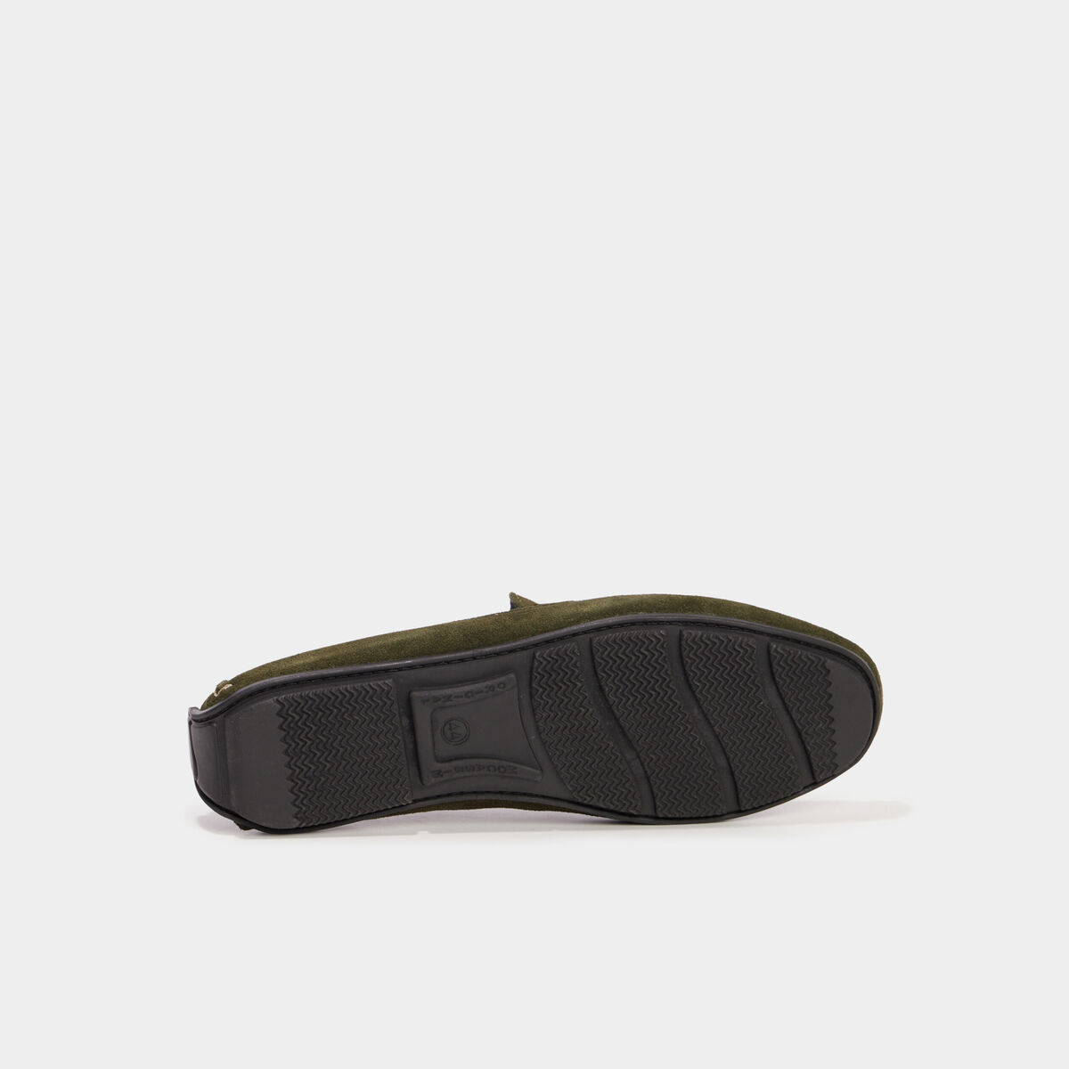 Mocassins en cuir vert kaki homme