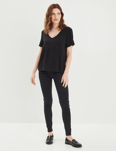 Jeans skinny taille haute noir femme