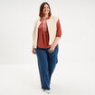 Blouse manches ballons 3/4 vieux rose femme grande taille