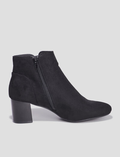 Bottines suédines à talons noir femme