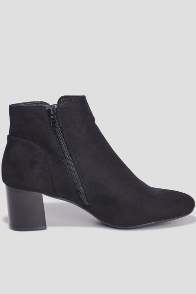 Bottines suédines à talons noir femme