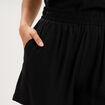 Short fluide taille &eacute;lastiqu&eacute;e noir femme