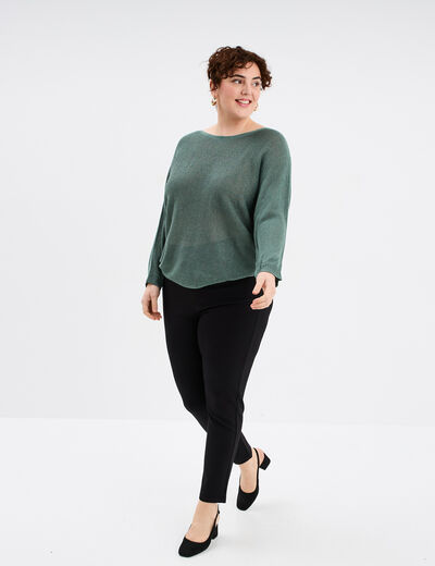 Pantalon skinny taille standard noir femme grande taille