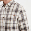 Chemise droite manches retroussées beige homme