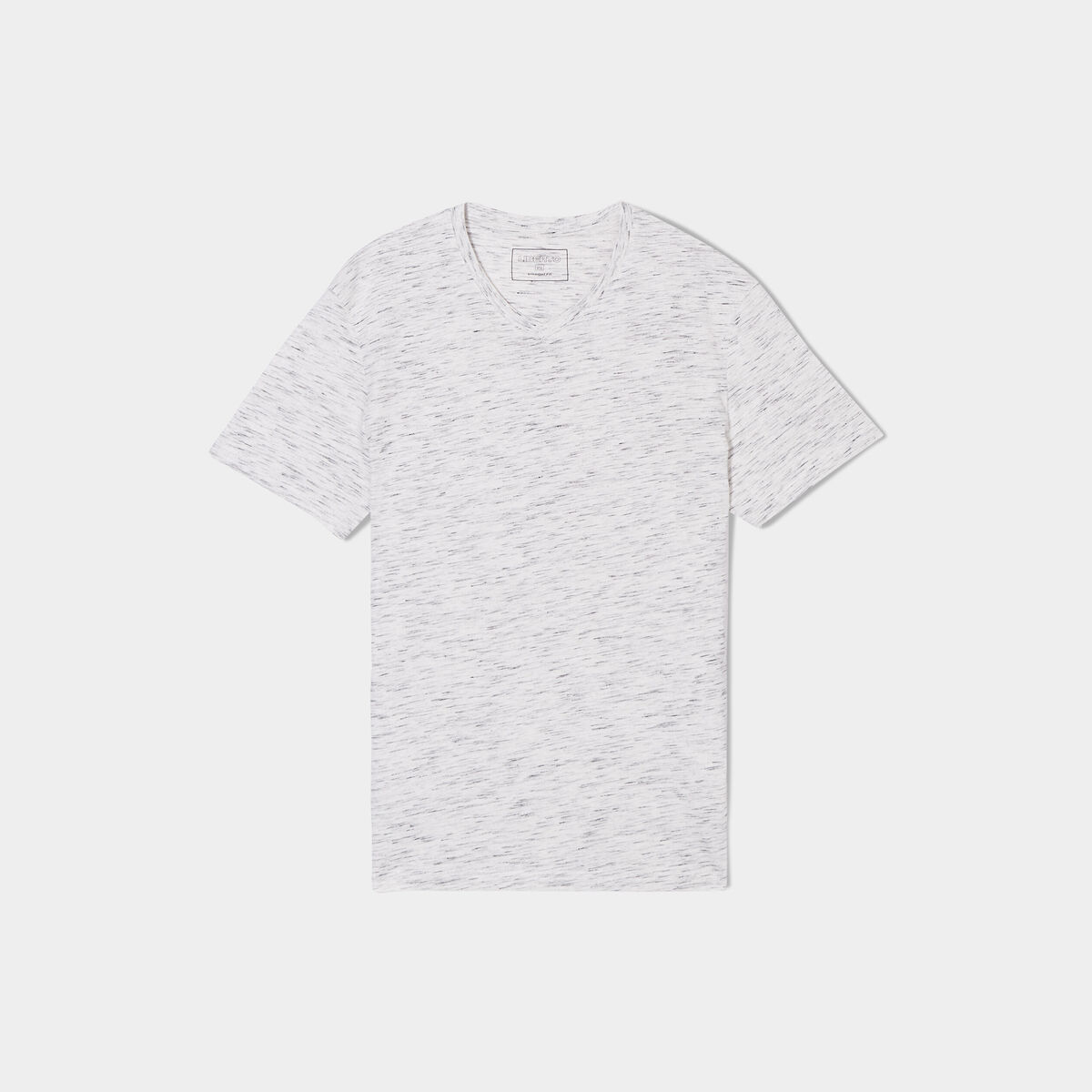 T-shirt droit col en V Liberto blanc homme