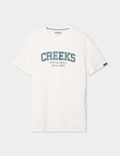 T-shirt droit manches courtes coton blanc homme