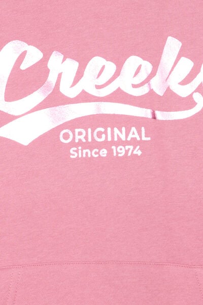 Sweat &agrave; capuche hoodie &agrave; logo vieux rose fille