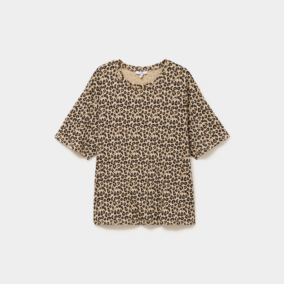 T-shirt col rond manches courtes coton sable femme grande taille