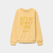 Sweat oversize col rond manches longues jaune gar&ccedil;on