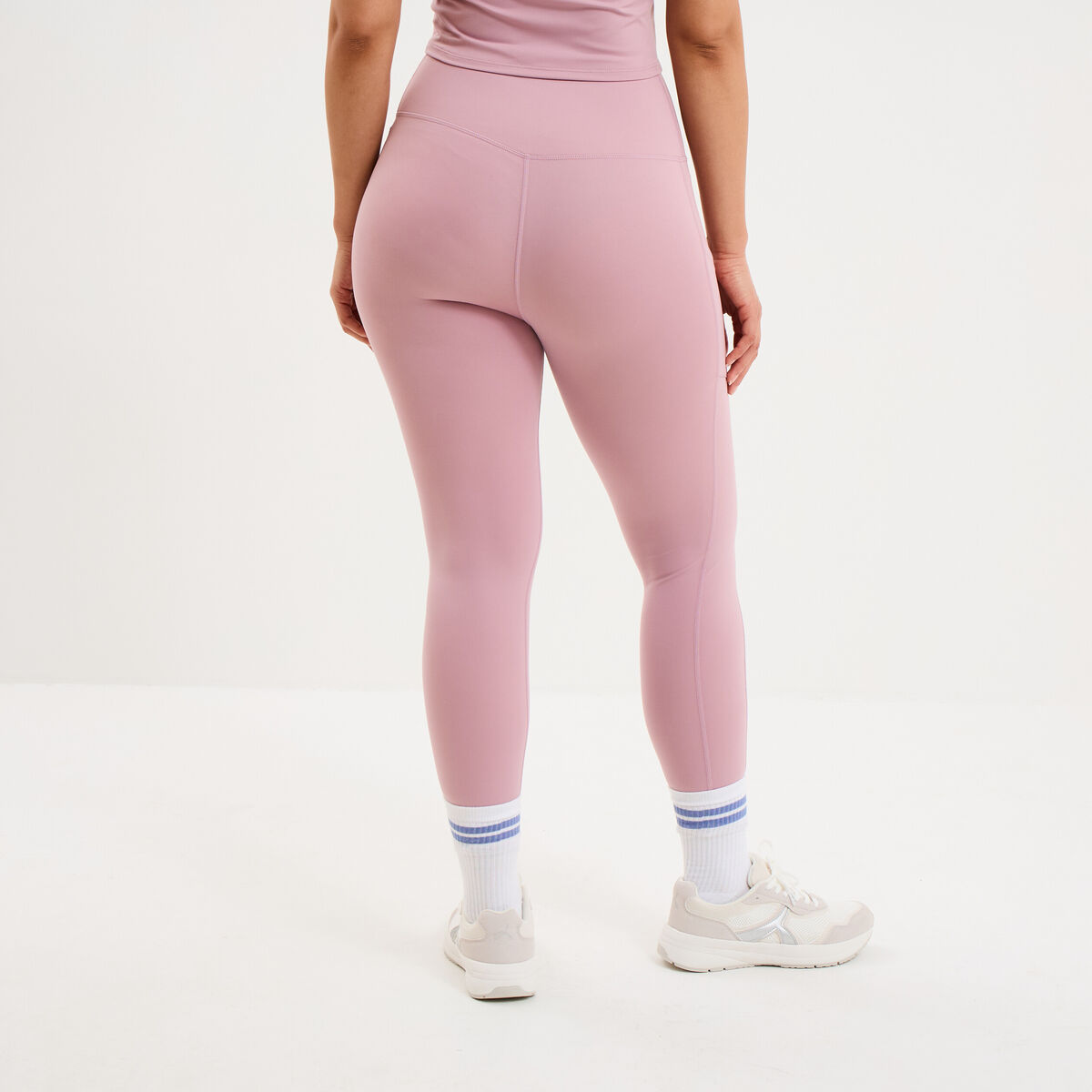 Legging de sport taille haute mauve femme