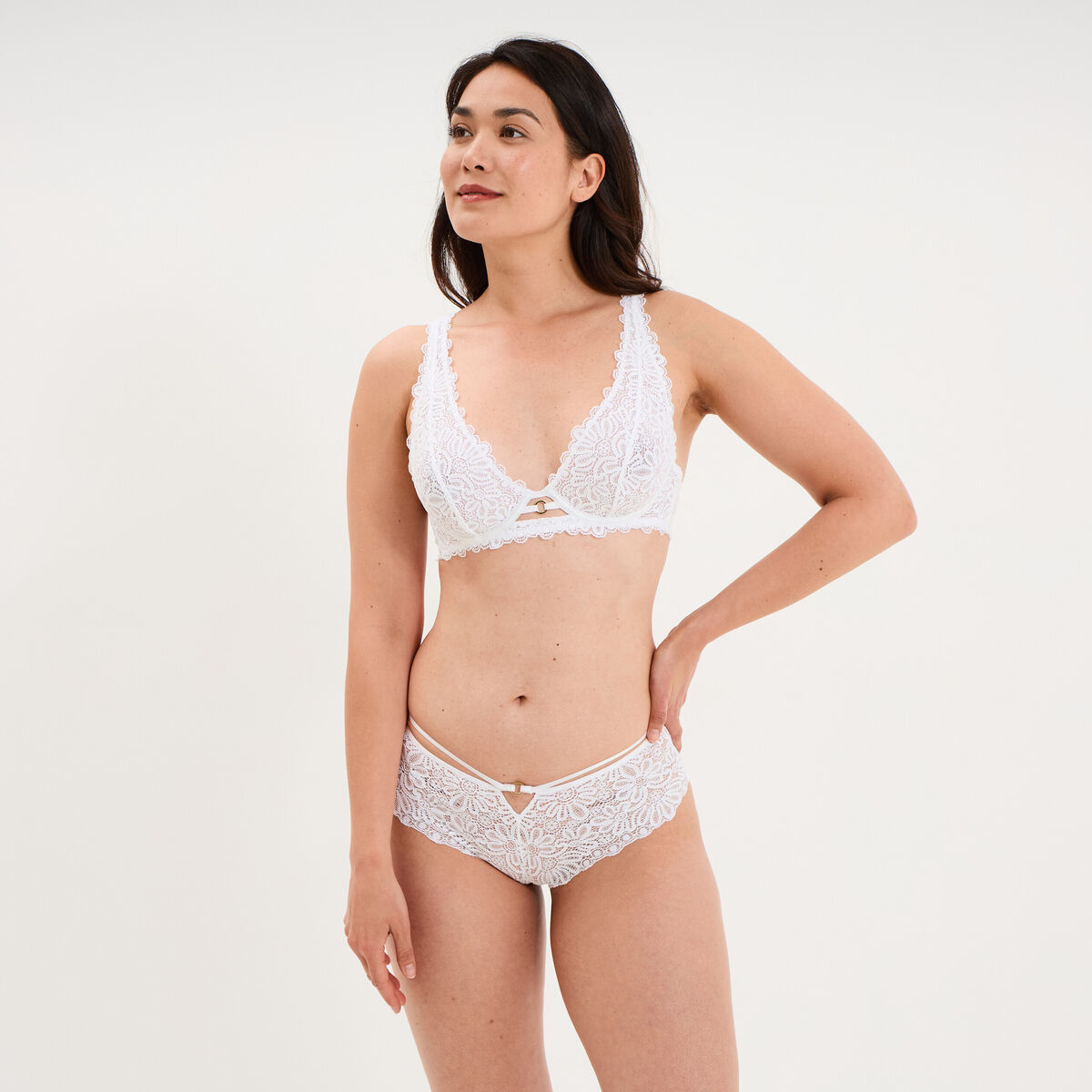 Soutien-gorge foulard dentelle blanc femme