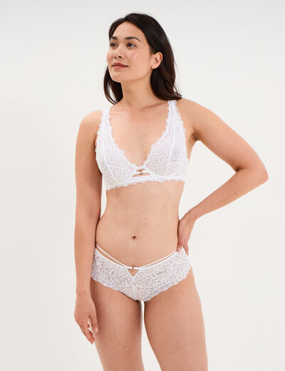 Soutien-gorge foulard dentelle blanc femme