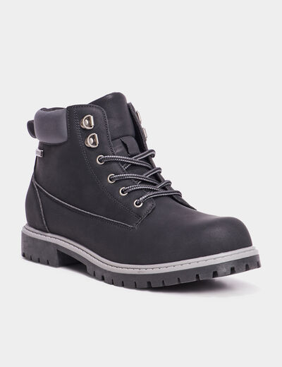 Boots crantées zippées Trappeur noir garçon
