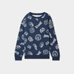 Sweat col rond manches longues bleu marine garçon