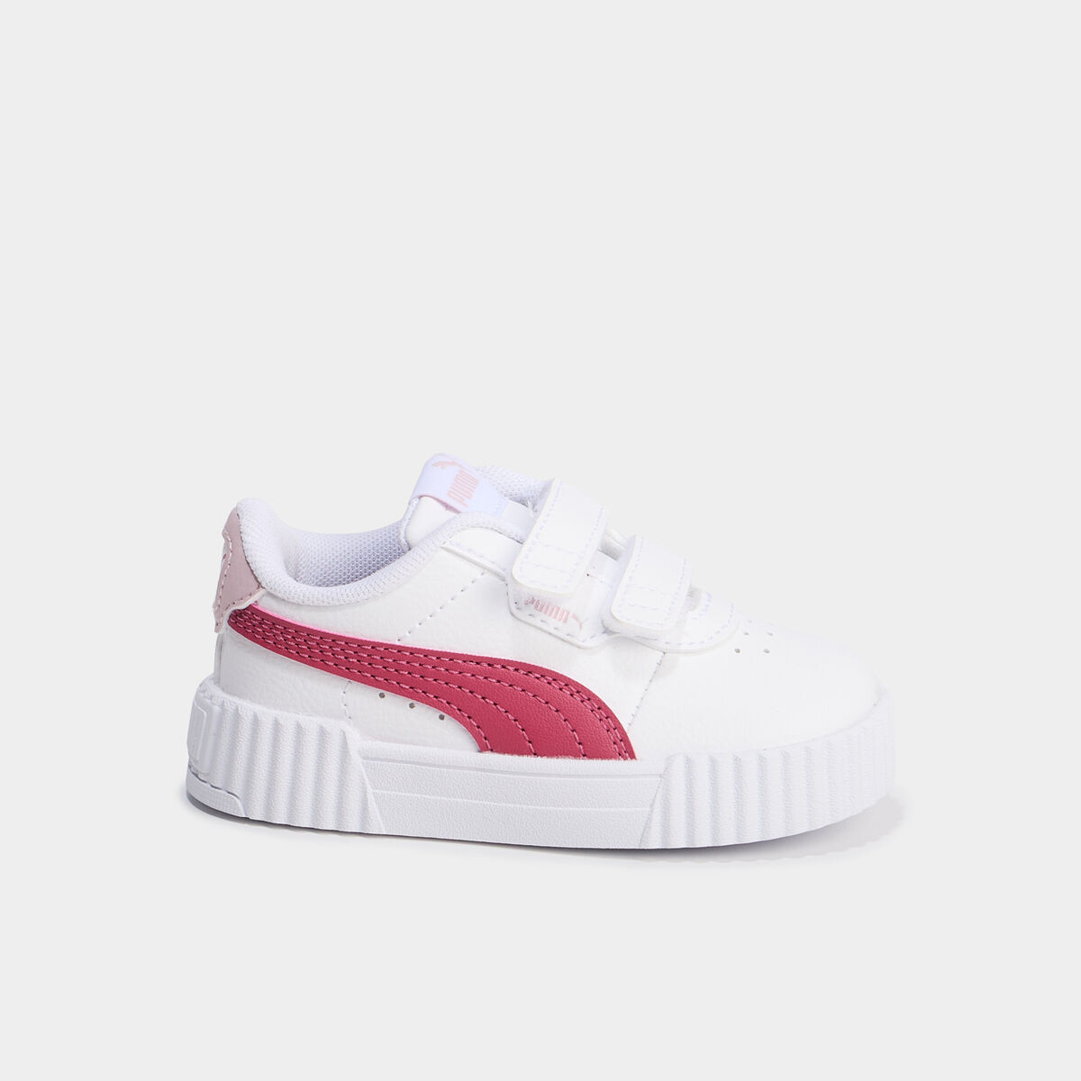 Tennis basses à scratchs Puma Carina blanc bébé fille