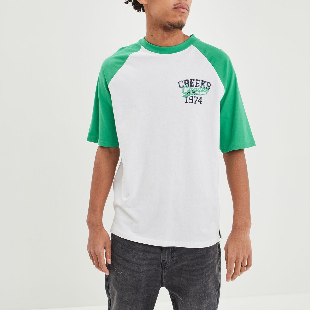 T-shirt oversize manches courtes Creeks vert menthe homme